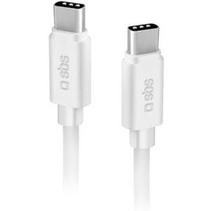 SBS Câble de recharge et de données 1,5 m, câble avec 2 connecteurs USB-C, câble compatible avec iPhone 15, Samsung, Huawei, Xiaomi, tablettes, ordinateurs portables