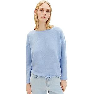 TOM TAILOR Sweatshirt voor dames, 26320 - Stonington Blue, XXL, 10315-Witte fluistering