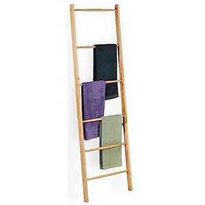 Relaxdays handdoekladder hout - handdoekhouder - decoratie - kledingladder slaapkamer