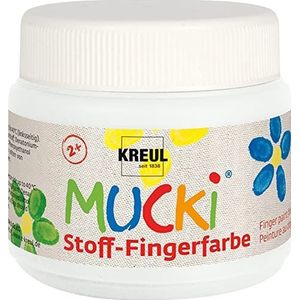Kreul 28101 - Mucki lichtgevende stof - vingerverf 150 ml in wit, op waterbasis, parabenenvrij, glutenvrij, lactosevrij en veganistisch, ideaal voor gebruik met vingers en handen