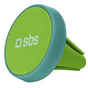 SBS Universele autohouder met clip voor luchtjets, magneet voor bevestiging van de smartphone en twee metalen platen, groen