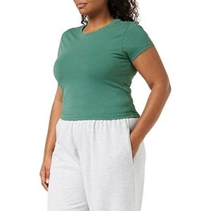 Urban Classics Dames T-shirt van jersey stretch Cropped Tee - Damestop in vele kleuren verkrijgbaar - maten XS tot 5XL, Paleleaf