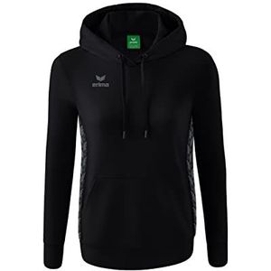 Erima Essential Team Basic Hoodie voor dames, Zwart/leisteen grijs