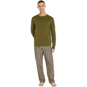 Tommy Hilfiger Ls Pant Woven Pyjama's voor heren, Groengroen / gedurfde strepen