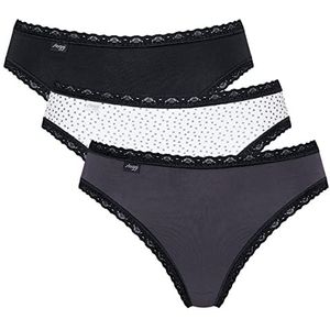 Sloggi Dames 24/7 weken tai tailleslip (verpakking van 3), Noir (Black Combination M014), 42