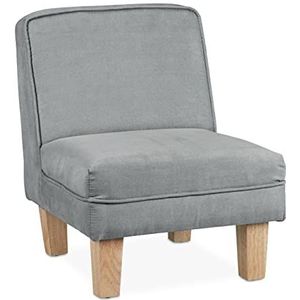 Relaxdays Kinderstoel voor jongens en meisjes, kleine stoel voor kinderkamer, HBT 60 x 45 x 52 cm, mini-stoel, grijs