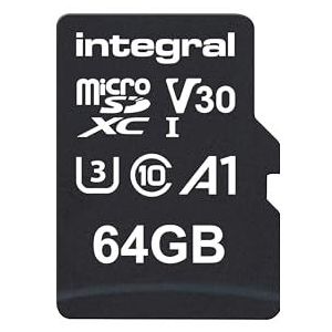 Integral 64 GB 4K High Speed Video SDXC tot 100 MB leessnelheid en 50 MB schrijfsnelheid V30 C10 U3 UHS-I A1