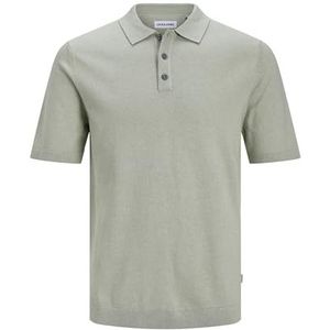 Jack & Jones Jjeemil Knit Poloshirt S/S Sn Poloshirt voor heren, Woestijn, salie