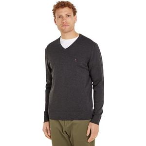 Tommy Hilfiger Essential Cotton V Neck Mw0mw14745 herentrui, donkergrijs gemêleerd