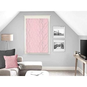 Soleil d'ocre Liane Vitrage, polyester, roze, 60 x 90 cm