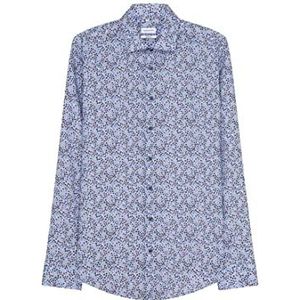 Seidensticker Zakelijk overhemd voor heren, businesshemd, strijkvrij met smalle snit, slim lange mouwen, kentkraag, 100% katoen, Lichtblauw