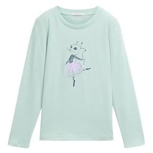 TOM TAILOR 1044494 T-shirt met lange mouwen voor meisjes met 3D-print, 36458 - Dusty Light Green