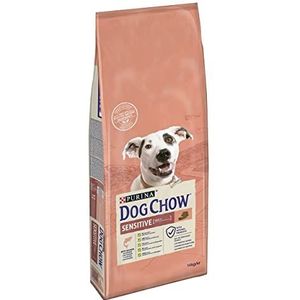 DOG CHOW Gevoelige droogvoer met zalm voor volwassen honden, 14 kg