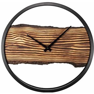 NeXtime NE-3264BR Wandklok Forest 30 cm Hout/Zwart Metaal