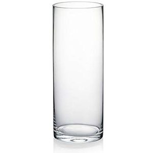 WGV Cilindervormige vaas van glas, transparant, smal, voor bruiloften, tafelopzetstukken, woondecoratie, kantoor, 7,6 x 20,3 cm (b x h), 1 stuk