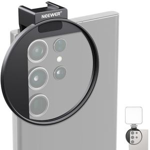 NEEWER Verbeterde 67 mm telefoonfilter met koude klauwhouder, vergrendelknop, 13 mm opening, compatibel met iPhone 15 Pro Max 15 Plus 14 13 Samsung Galaxy S22 S23 Ultra, LA006