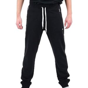 Champion Legacy Icons Powerblend Terry C-Logo Zip Rib Cuff Trainingsbroek voor heren, zwart.