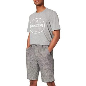 CASUAL FRIDAY Paw Pinstriped Linen herenshorts, 50817_Pewter Mix