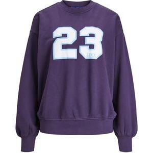 Jack & Jones Jxjada Sweat-shirt doux et ample pour femme, Velours violet/imprimé : 23, XL