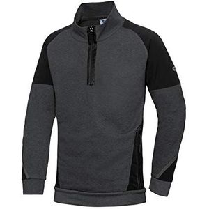 BP 1828-293-5632-XL heren sweatshirt met halve rits lange mouwen opstaande kraag met ritssluiting stretch stofmix 280g/m² antraciet/zwart, XL