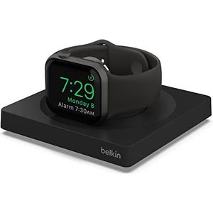 Belkin Apple Watch-lader, MFi-gecertificeerd, Draadloos snellaadstation met nachtklokmodus, Minimalistisch design, Met USB Type-C-kabel voor Apple Watch Series 7, Series 6, Series 5, Series 4 en meer