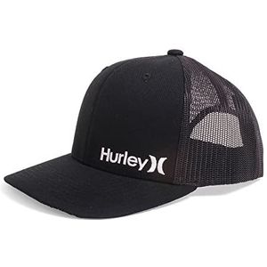 Hurley volwassenen heren mesh snapback cap verstelbare trucker cap (black stale), zwart, Eén maat, zwart.