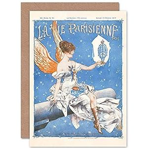 Artery8 La Vie Parijsienne Stars Sky Uniform Angel Magazine Cover Sealed Greeting Card Plus envelop Blank Inside Stars Magazine Cover