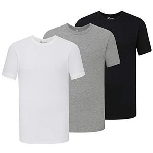 New Balance Cotton Performance Crew Neck T-shirt heren, zwart/wit/grijs gemêleerd.