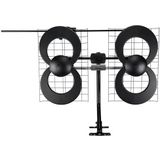 Antennas Direct ClearStream C4-V-CJM TV-antenne, 4 V, 70 km bereik, UHF/Vhf, multidirectioneel, binnen, zolder, outdoor, mast met draaibare basis/hardware/verstelbare klem/afdichtpads, 4K ready, zwart