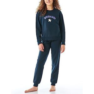 Schiesser Lange pyjama voor meisjes met manchetten van biologisch katoen - maten 140-176, Nachtblauw_179970