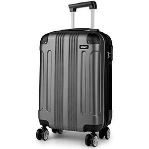 Kono Harde ABS-koffer met wieltjes, bagage met slot (20""/ 24""/28""), grijs., Koffer
