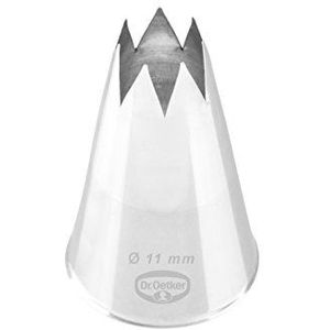 Dr. Oetker Spuitmond 11 mm - ster spuitmond uit de tule fabriek - decoratieve accessoires (kleur: zilver) - hoeveelheid: 1 stuk