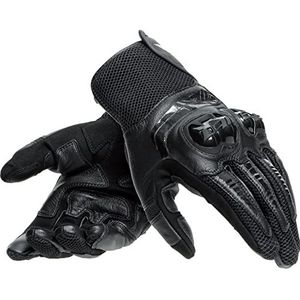 Dainese Mig 3 uniseks leren handschoenen, motorhandschoenen, leer, goedgekeurd, voor dames en heren, zwart/zwart, XXXS