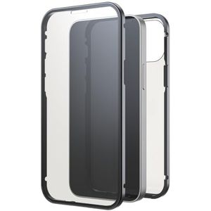 Black Rock - 360 graden glazen beschermhoes compatibel met Apple iPhone 13 Mini I magneetsluiting - transparant met zwart frame