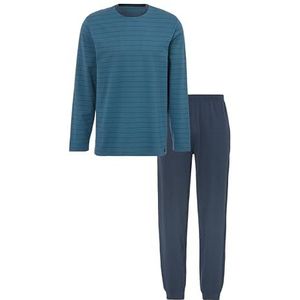 s.Oliver 31539304 Pijama-set voor heren (1 stuk), petrol gestreept
