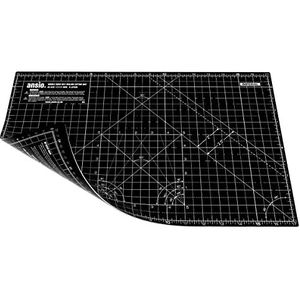 ANSIO Zelfherstellende snijmat A3 dubbelzijdig 5-laags - quilten, naaien, scrapbooking, stof en papier - imperiaal/metrisch 42 cm x 27 cm - zwart/zwart