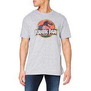 Jurassic Park Heren T-shirt met antiek logo, Grijs Chinees