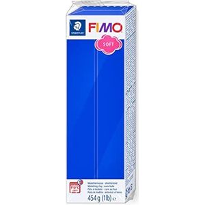 Staedtler FIMO Soft 8021-33 modelleermassa, glanzend blauw, ovenhardend, voor beginners en kunstenaars, zacht en gemakkelijk uit de vorm te halen, 454 gram brood