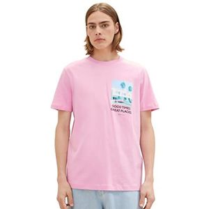 TOM TAILOR Denim 1036480 T-shirt heren, 31646 - Zachte zomer roze