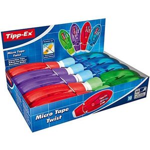 BIC Tipp-Ex Micro Tape Twist correctietape, 8 m, verschillende kleuren, 10 stuks