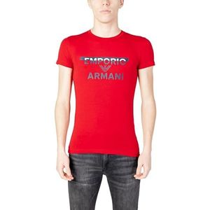 Emporio Armani Emporio Armani Megalogo T-shirt voor heren met ronde hals, 1 stuk, Rood