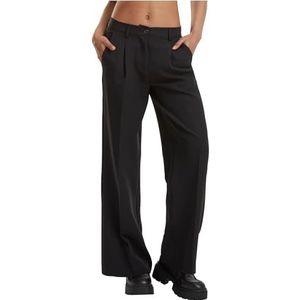 Urban Classics Pantalon pour femme - Pantalon large en tissu à jambes larges - Coupe ample, Noir, 27