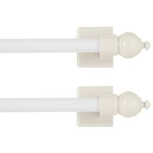 Kenney 2 stuks verstelbare magnetische staven voor kleine koffie, 22,2 tot 40 cm, wit