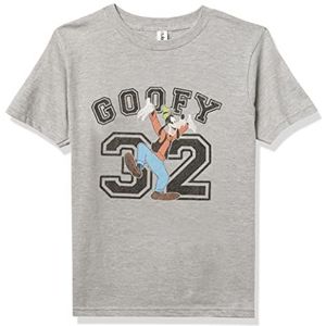 Disney Goofy Varsity Text #32 Portrait Boys T-Shirt, grijs gemêleerd Athletic, XS, Athletic grijs gemêleerd