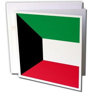3dRose gc_158351_2 wenskaarten Koweit, 15,2 x 15,2 cm, zwart/groen/wit/rood