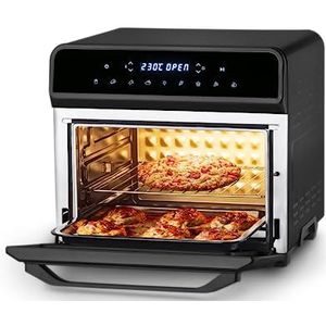 Ufesa Magnum Airfryer olievrije luchtfriteuse 23 l, energiebesparend, 8 programma's, rostisserie, 1800 W, digitale bediening, temperatuur 230 °C, 6 accessoires inbegrepen, metalen behuizing