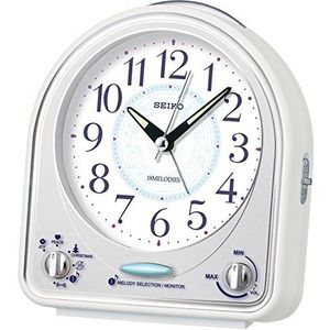 Seiko Plastic Alarm Clock Sweeping Second, Wit., Wekker