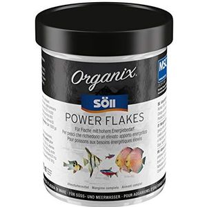 Söll Organix Power Flakes visvoer voor siervissen, eiwitrijk voer met vitaminen voor aquariumvissen met veel energie 270 ml