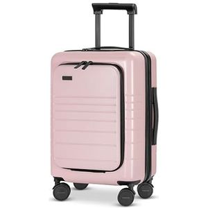 ETERNITIVE - Koffer | polycarbonaat en ABS | Harde koffer met TSA-slot | 360° rolkoffer, Roze, Handbagage