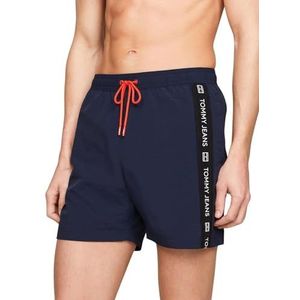 Tommy Jeans Sf Medium Trekkoord Side Tape Um0um03142 Medium koord voor heren, Blauw (Dark Night Navy)